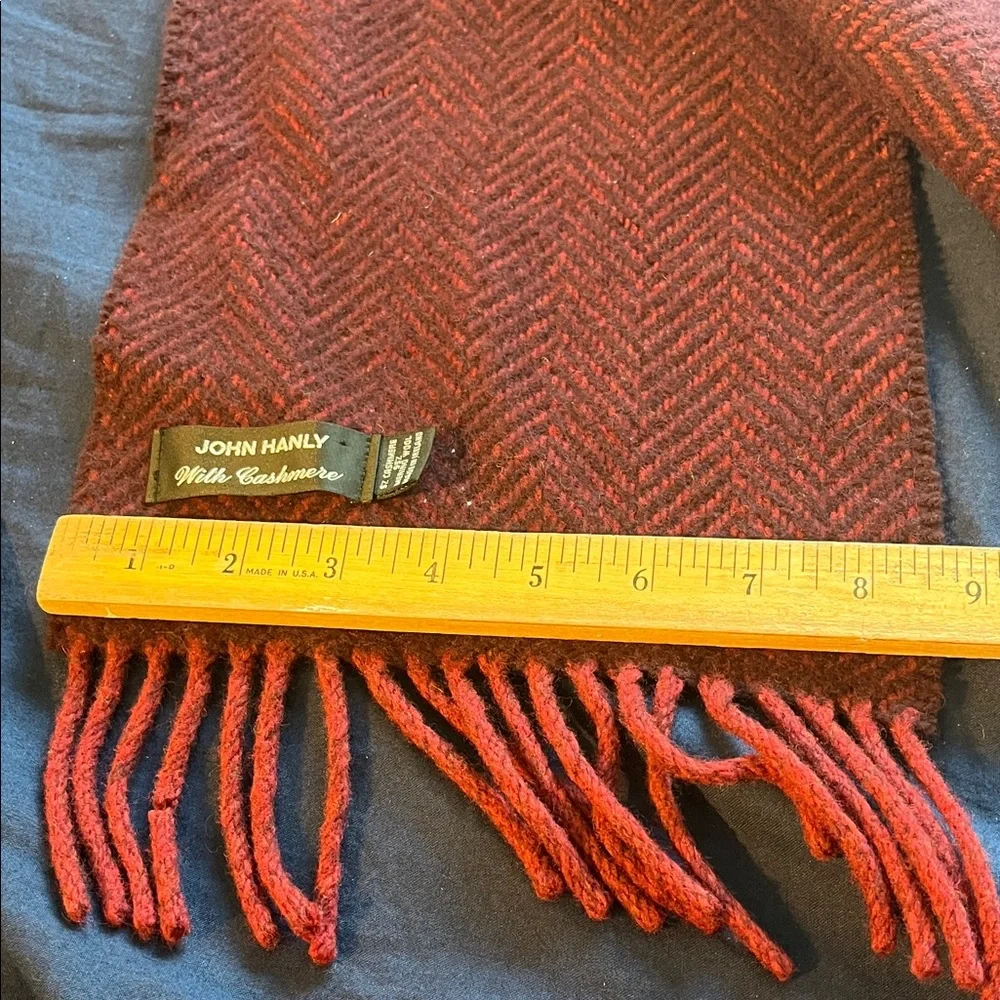 100% Natural Fibers Merino Wool & Cashmere Blend John Hanly Men’s Scarf Burgundy